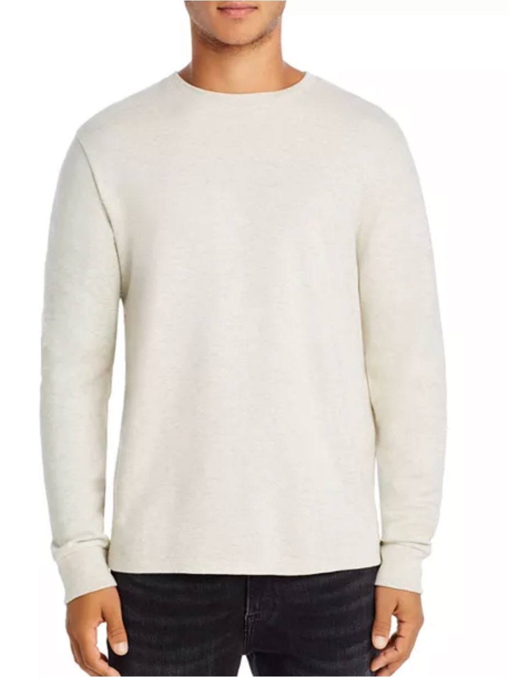 FRAME Longsleeve Duofold Crew Oatmeal Heather Men’s L $138